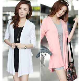 空调防晒衣女夏薄款 开衫 针织衫 长袖 短外套 披肩外搭莫代尔纯棉短款