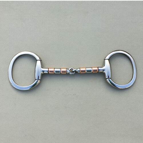 滚筒d型马衔不锈钢马嚼子马术用品13cm铜马具马口衔铁