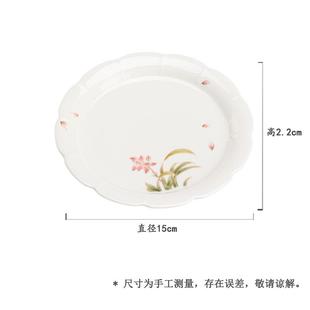 舍己多用物玉泥手绘兰花壶承功夫茶具茶道配件花型圆盘宜茶点盘