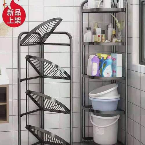 饰品多层移动三角置物架服装店免安装包展示架卫生间用品收纳架