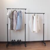 墙角新款 衣帽架落地移动室内收纳晾衣架落地折叠挂衣架子多功能