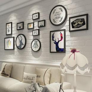 美式背景照片墙装饰客厅沙发复古相框挂墙组合走廊墙上相片相册框