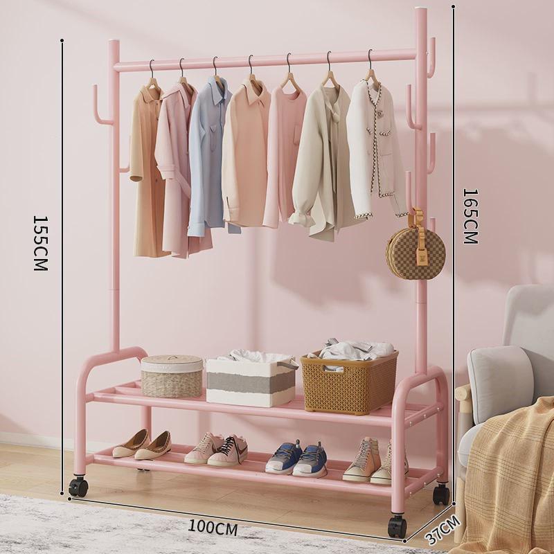 444z子落地折叠室内晒衣架阳台卧室挂衣架晾衣架家用简易单杆式衣