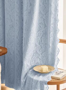 t5lp法式复古窗帘蕾丝轻奢客厅双层布纱一体遮光2023新款卧室绍兴