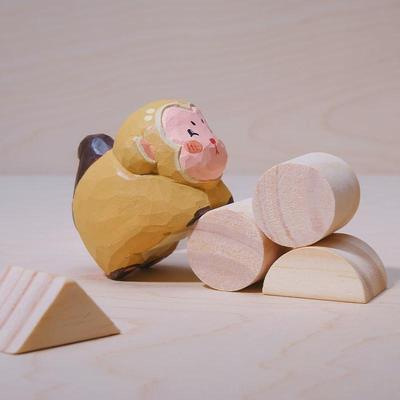 木刻自习室|十二生肖手工木雕摆件龙年新年礼物桌面玄关小众独特
