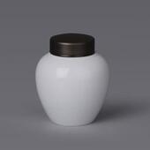 茶叶罐陶瓷密封罐防潮茶盒储存罐锡盖储物罐白瓷家用中号普洱红茶