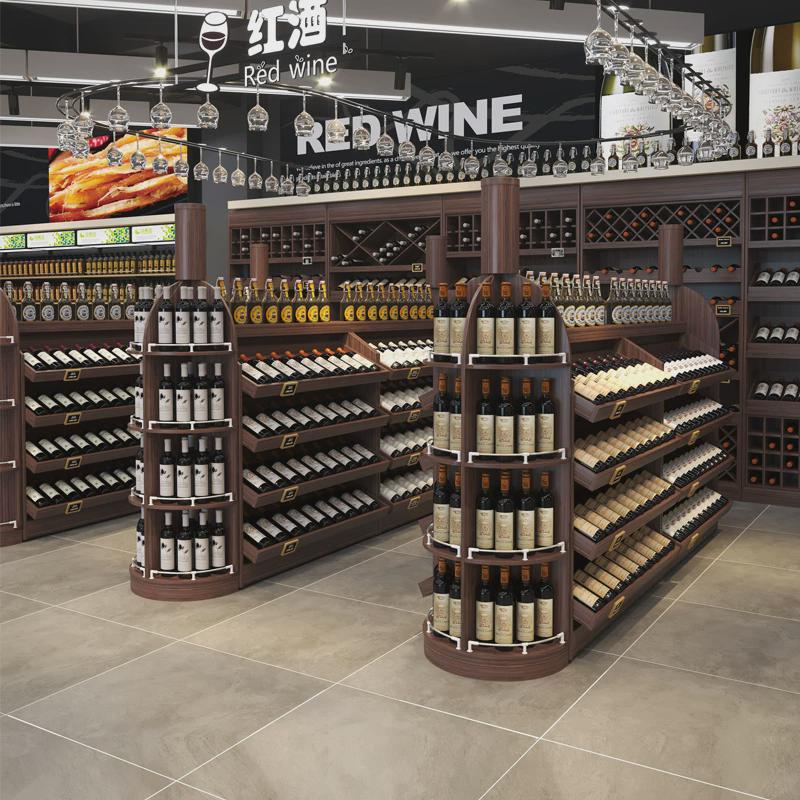 佳晨信红酒柜展示柜酒庄酒窖高档红酒展柜陈列超市便利店货架木质