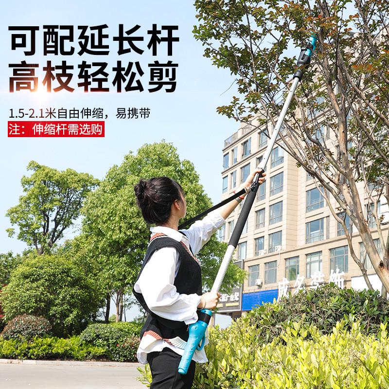 无线电动果树修枝剪锂电池树枝剪修剪机便捷式电剪刀锂电高枝剪图片