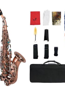 slade红铜高音萨克斯风红b调小弯管鲍鱼壳按键降仿古萨克斯乐器