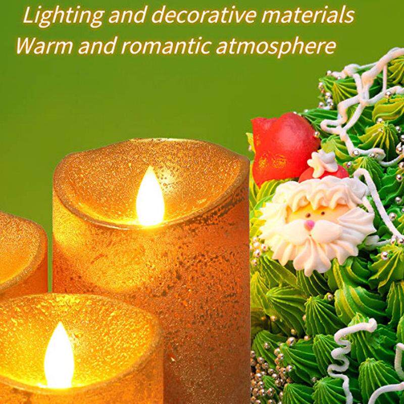 遥控金色水波纹led电子蜡烛灯摇摆火苗仿真石蜡假蜡烛婚庆浪漫装