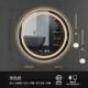 免打孔镜子浴室镜带灯发光镜触摸圆形厕所卫生间铝合金框智能