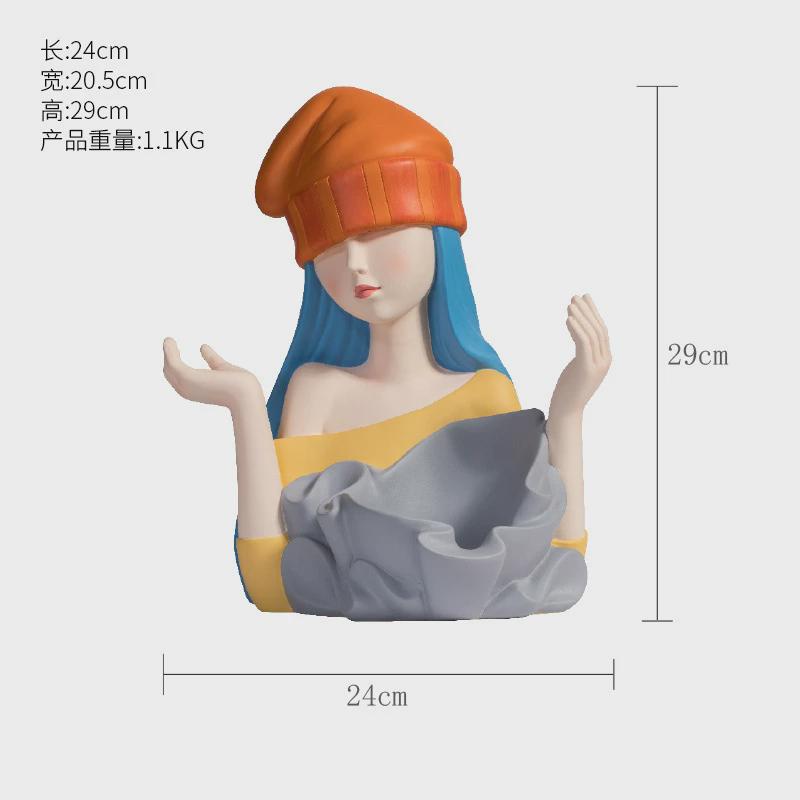 留象嘻哈女孩创意现代酒瓶家居红酒架摆件客厅轻奢吧台酒柜装饰