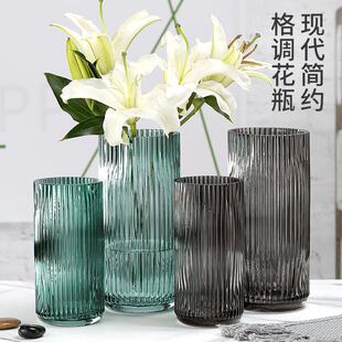 北欧风高级感玻璃花瓶简约创意家居鲜花插花花瓶装饰摆件