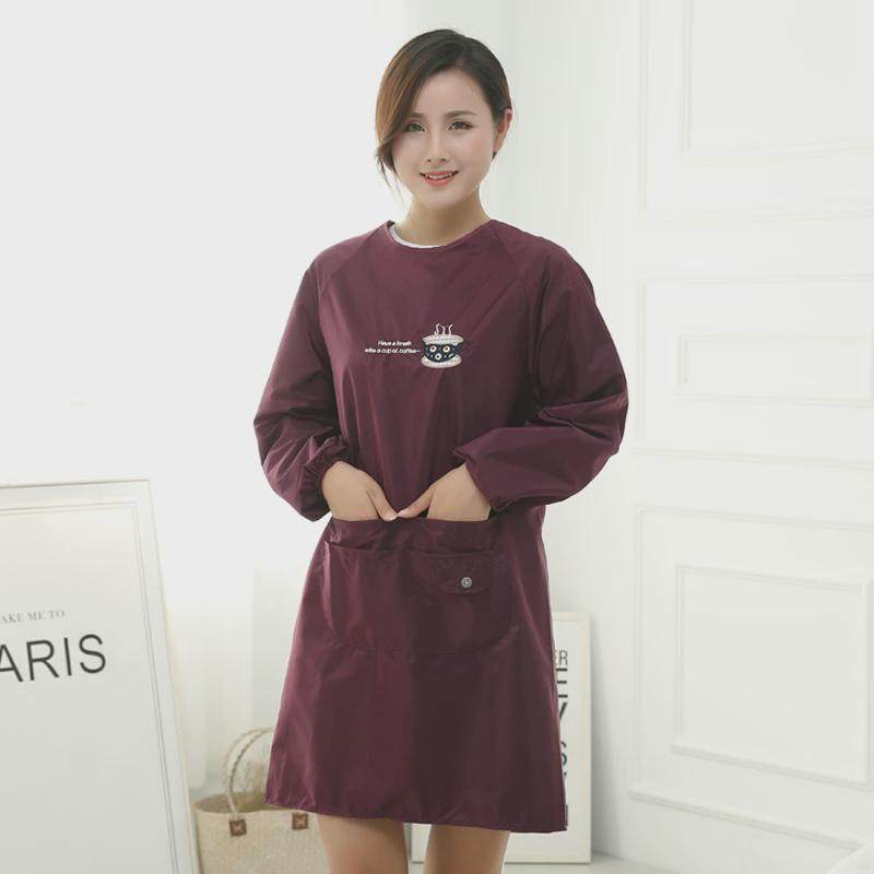 防水围裙韩版时尚成人反穿衣厨房餐厅防油防污长罩衣不粘毛工作服,家庭/个人清洁工具,围裙,淘宝优惠券,粉丝福利购,淘宝优惠卷