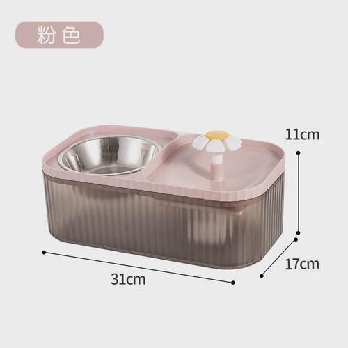 猫自动饮水机智能宠物饮水器过滤喂水喂食双碗不锈钢猫盆宠物食具
