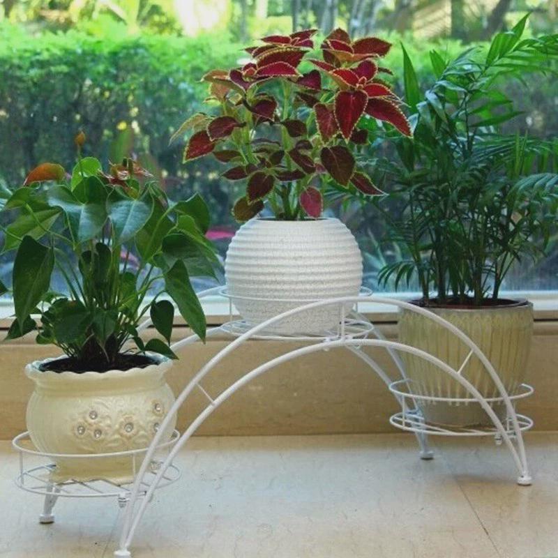 室内铁艺花盆拱门花架盆景阳台飘窗置物架欧式窗台展示架简约客厅