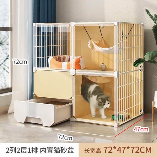 猫别墅木质笼子自带封闭式猫砂盆室内笼厕所笼子带家用一体舍屋热