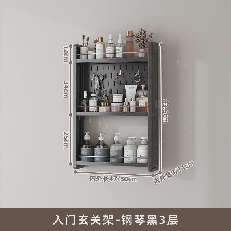 现货碳钢夹缝置物架多层壁挂免打孔架子厨房卫生间门后收纳储物架