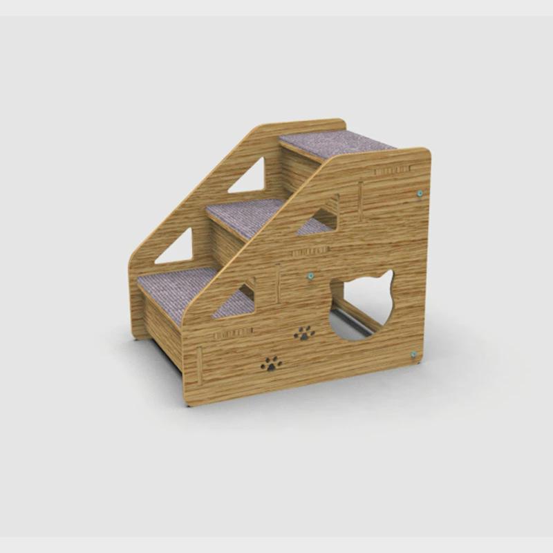 新款爬梯木质猫猫拼装老年犬上沙发床狗楼梯小型犬宠物台阶用品