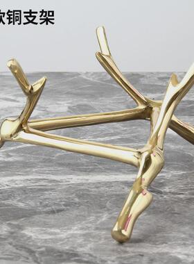 黄铜轻奢水晶球摆件欧式后现代客厅书房书柜办公桌酒柜家居装饰品