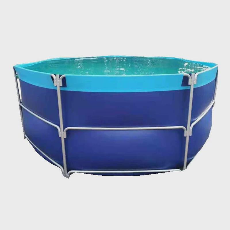 帆布鱼池圆形镀锌板折叠便携式鱼虾水箱车载水池加厚支架鱼池