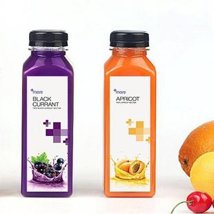 高透加厚PET奶茶瓶透明塑料瓶子500ML方果汁冷饮酵素空瓶带盖 包邮