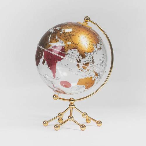 微方的地球新中式家居摆件地球仪台灯星球卧室夜灯书房客厅