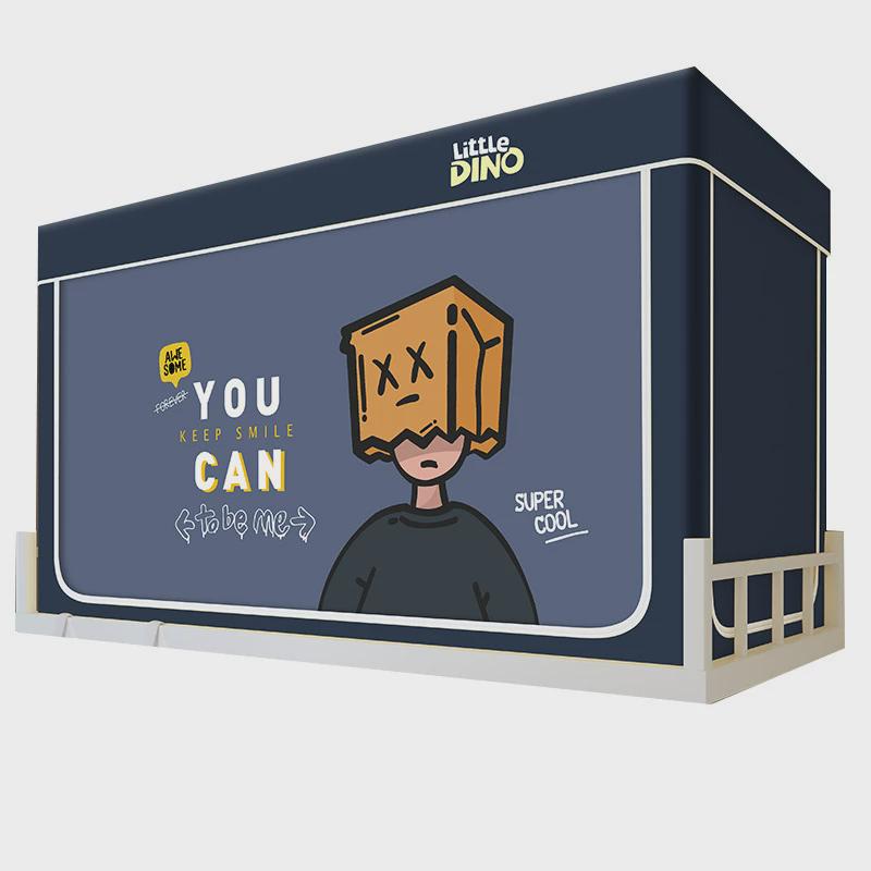 热销爆款加厚强遮光布全包封闭床帘蚊帐一体式大学生宿舍上铺下铺