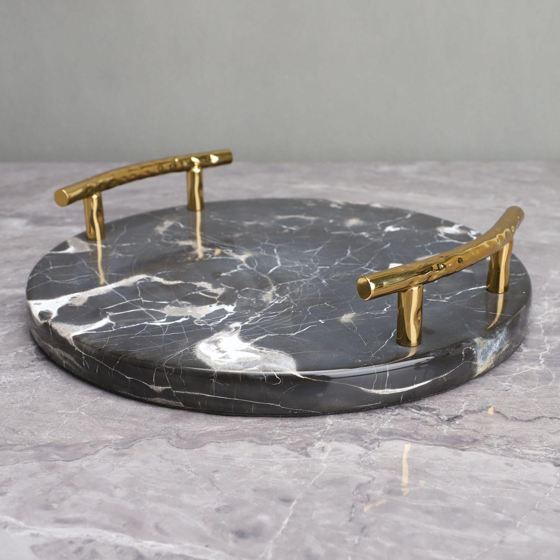 新中式树脂蜗牛样板房大理石托盘电视柜客厅茶几家居软装饰品摆件