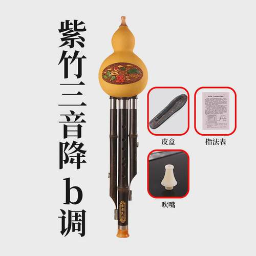 初学者葫芦丝三音可拆卸民族乐器紫竹演奏型葫芦丝c调降b调葫芦丝