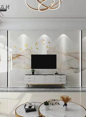 佛山连别墅通体大理石瓷砖900x2700客厅卧室浅灰色岩板背景墙纹