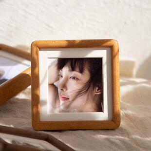 97n迷你可爱小摆台洗照片做成相框装裱实木儿童宝宝照片集展示框3