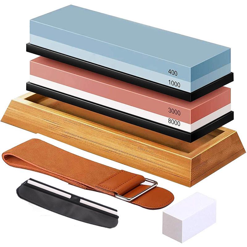 白刚玉磨刀油石双面磨刀石家用厨房户外磨石套装磨刀器现货批发