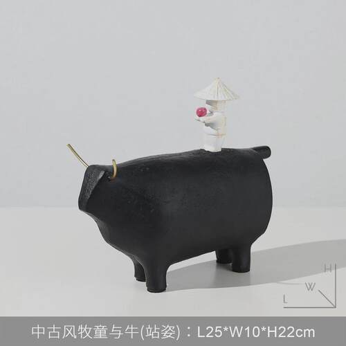 新中式法式中古风售楼处可爱儿童房间电视柜卡通玄关摆件软装饰品