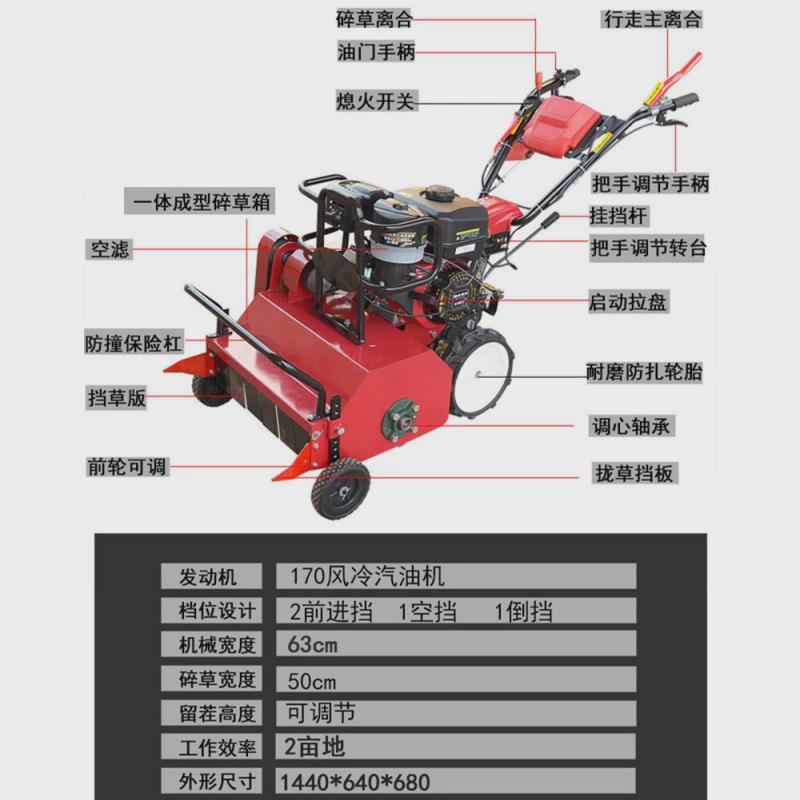 碎草机小型家用自走杂草园林秸秆打草机除草机柴油大马力割草机