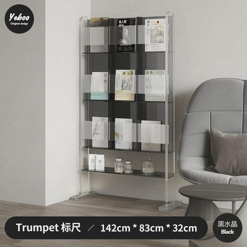 意式简易轻奢家用落地书柜简约客厅置物架展示架书架cd收纳杂志架