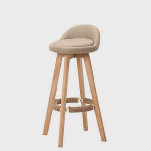 北欧酒吧椅实用家用简约实木吧台椅网红高脚凳前台收银吧椅凳子