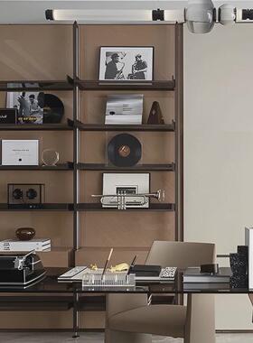八度空间现代样板间售楼处书房书柜架子音响黑胶唱片组合饰品摆件