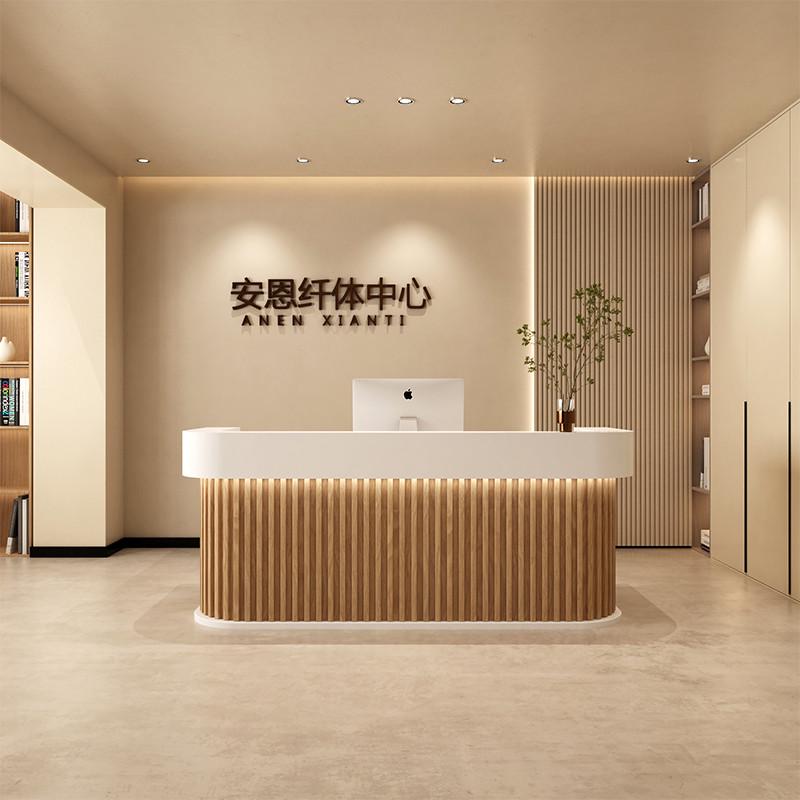 服装店简约现代美容院吧台收银台小型女装店瑜珈馆前台接待台