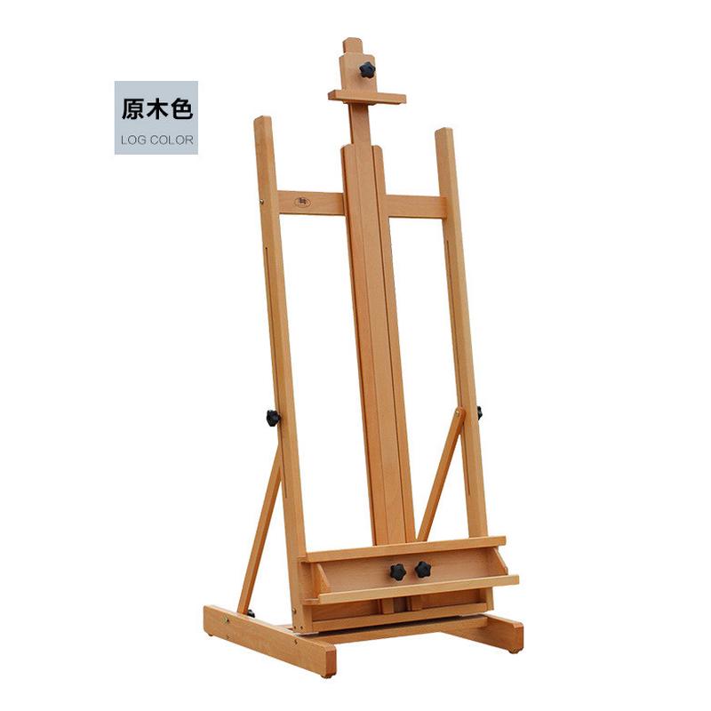 大落地油画架榉木制画架展示架轮子架子带升降楼盘展示画画展示