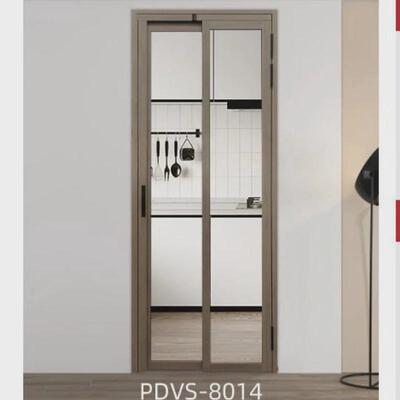 佛山定制极窄玻璃pt门厕所厨房隔断一体折叠推拉平移门铝合金pd门