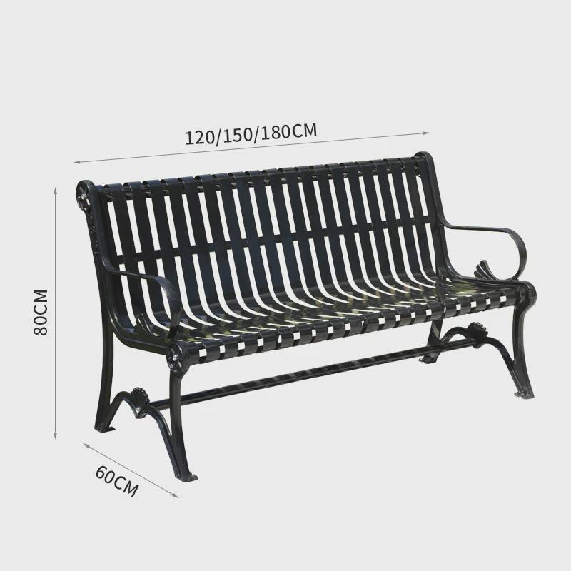 圆椅脚室外长椅铁艺小区休闲椅子双人座椅庭院户外广场公园长凳子