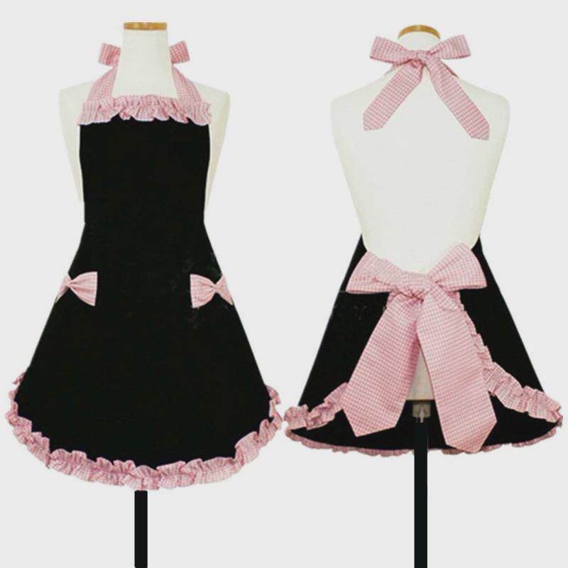 韩版洋气情趣女仆围裙厨房家用做饭可爱性感公主风lolita美甲纯棉