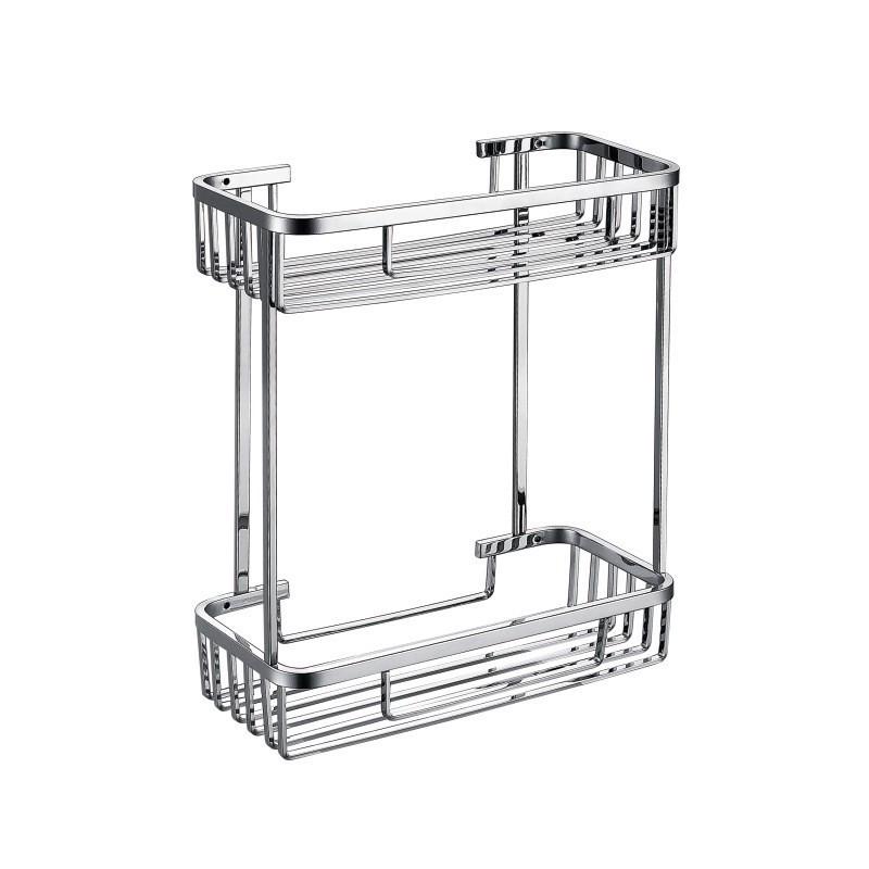 新品304不锈钢置物架浴室实心厕所双层转角篮三角架卫生间收纳架