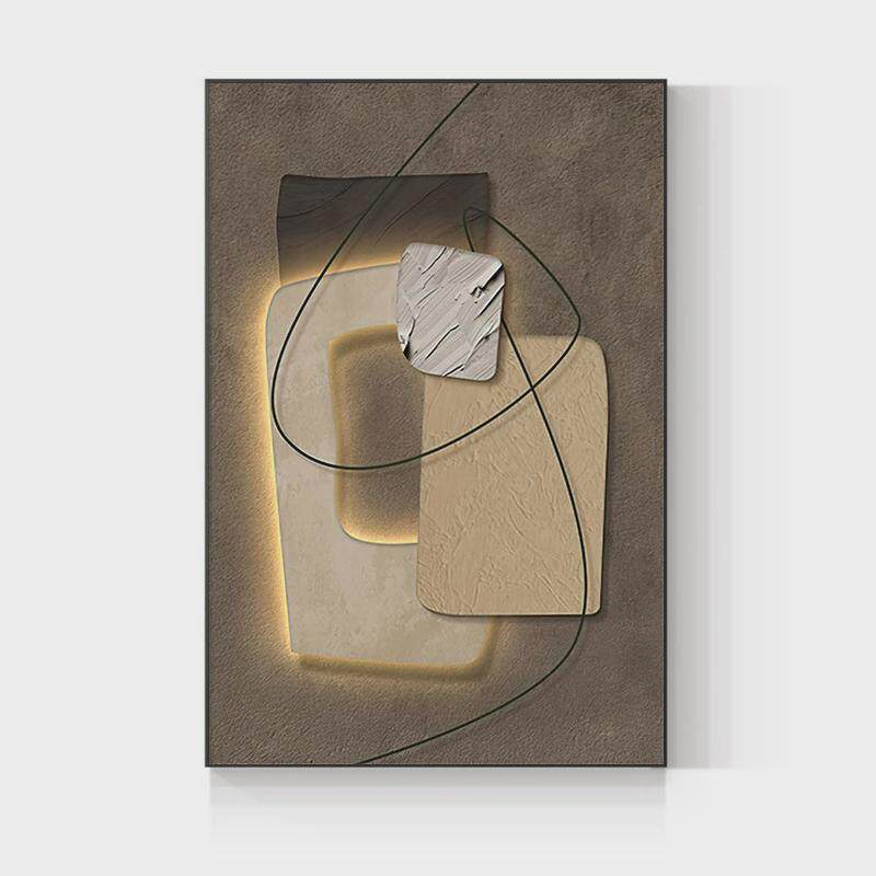 侘寂风客厅装饰画高级感抽象沙发背景墙落地壁画现代简约玄关挂画