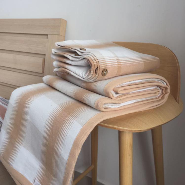 0wyv辛妈手工老粗布凉席三件套奢华加密加厚清爽合股夏日材质