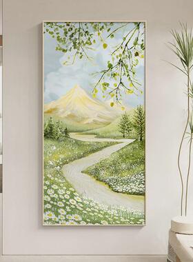 绿植风景进门玄关墙壁装饰画清晰奶油风客厅挂画楼梯走廊过道壁画