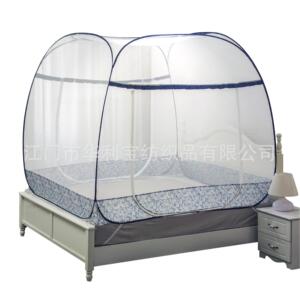 睡安蚊帐家用蒙古包拉链款1米8大床上纹帐弹出式防摔免安装直销