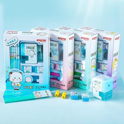 oem文具套装定制学生文具儿童礼品削笔刀铅笔握笔器橡皮擦组合