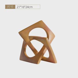 售楼处饰品摆设 现代简约客厅轻奢几何环形缠绕桌面摆件样板房软装